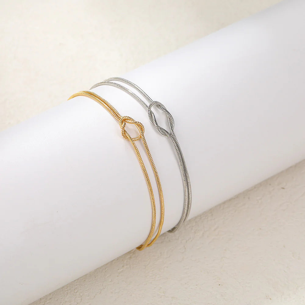 LumeLuxe - 14K Gold and Silver Matching Bracelets for Women/Couples