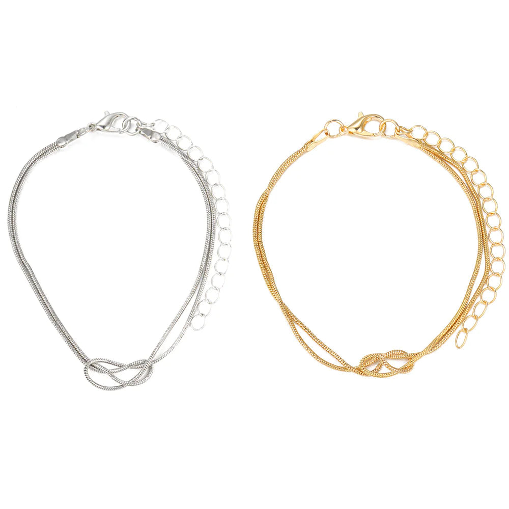 LumeLuxe - 14K Gold and Silver Matching Bracelets for Women/Couples
