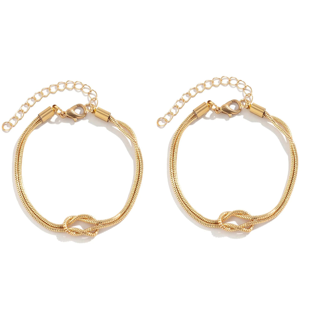 LumeLuxe - 14K Gold Matching Bracelets for Women/Couples
