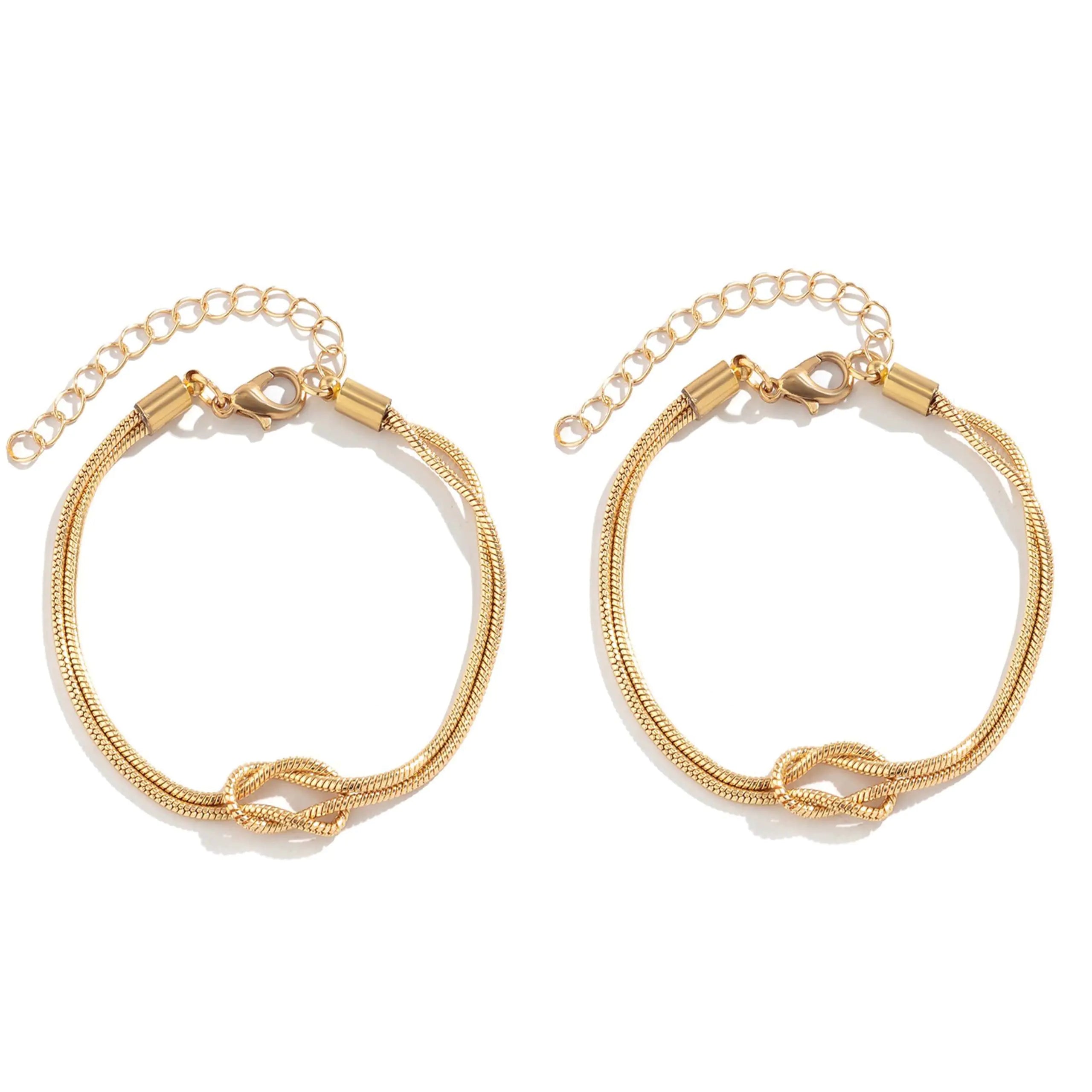 LumeLuxe - 14K Gold Matching Bracelets for Women/Couples